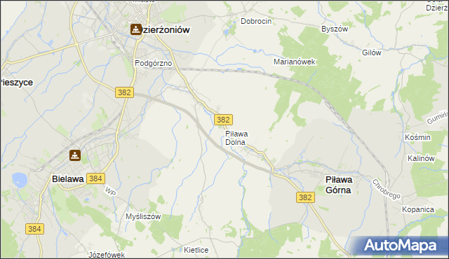 mapa Piława Dolna, Piława Dolna na mapie Targeo