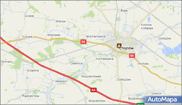 mapa Piotrowice gmina Chojnów, Piotrowice gmina Chojnów na mapie Targeo