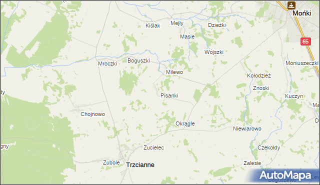 mapa Pisanki, Pisanki na mapie Targeo