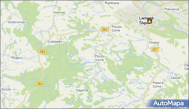 mapa Płóczki Górne, Płóczki Górne na mapie Targeo