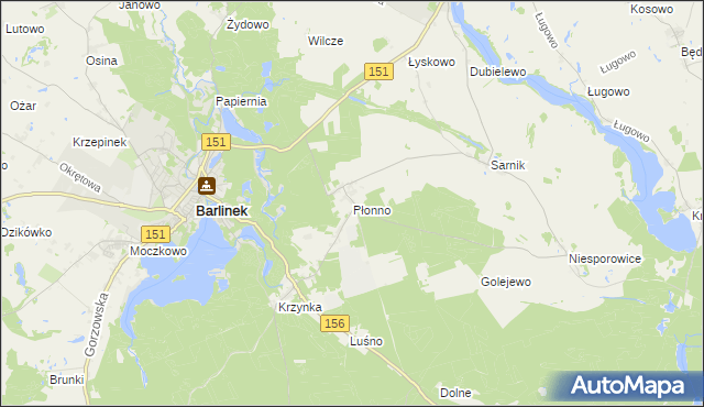 mapa Płonno, Płonno na mapie Targeo