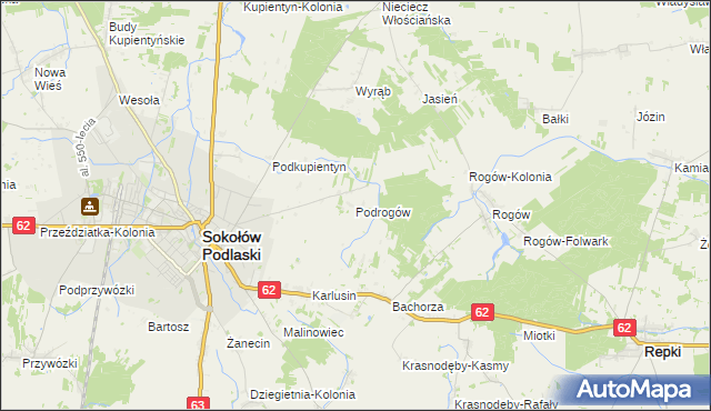 mapa Podrogów, Podrogów na mapie Targeo