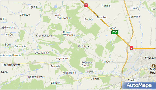 mapa Pościsze, Pościsze na mapie Targeo