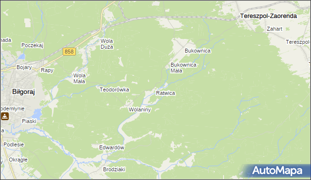 mapa Ratwica, Ratwica na mapie Targeo