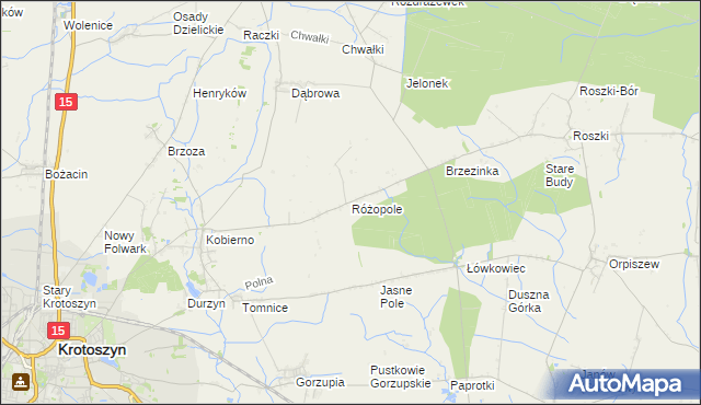 mapa Różopole, Różopole na mapie Targeo