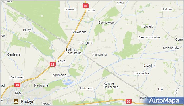 mapa Siedlanów, Siedlanów na mapie Targeo