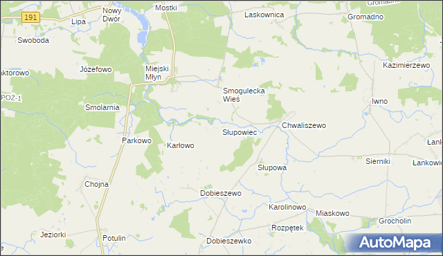 mapa Słupowiec, Słupowiec na mapie Targeo