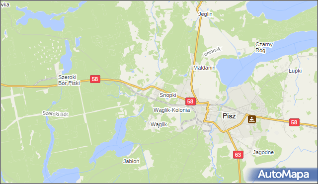 mapa Snopki, Snopki na mapie Targeo