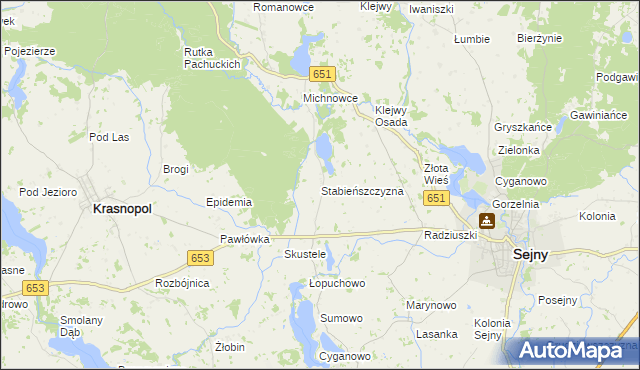 mapa Stabieńszczyzna, Stabieńszczyzna na mapie Targeo