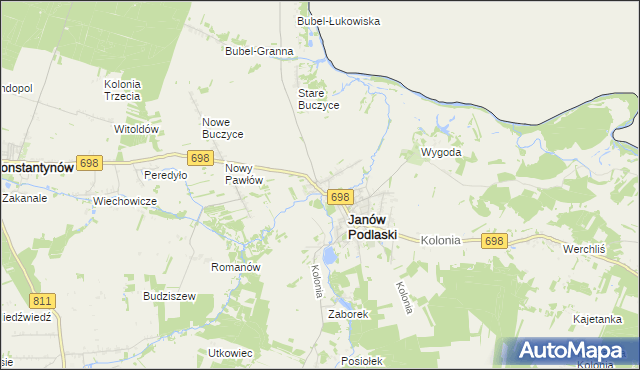 mapa Stary Pawłów, Stary Pawłów na mapie Targeo