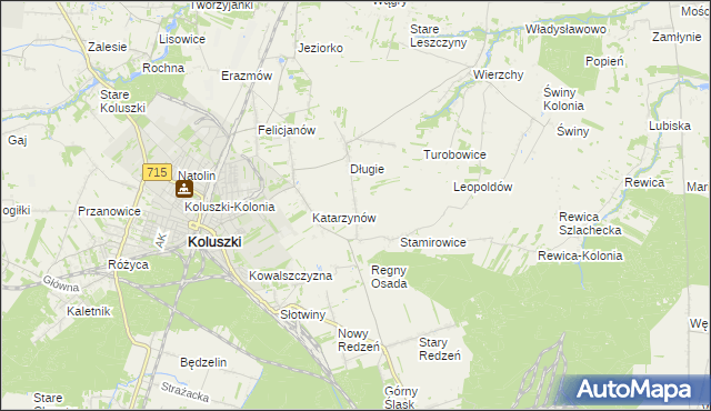 mapa Stefanów gmina Koluszki, Stefanów gmina Koluszki na mapie Targeo