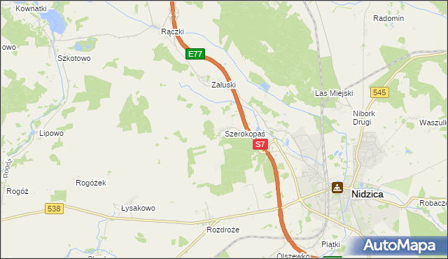 mapa Szerokopaś, Szerokopaś na mapie Targeo