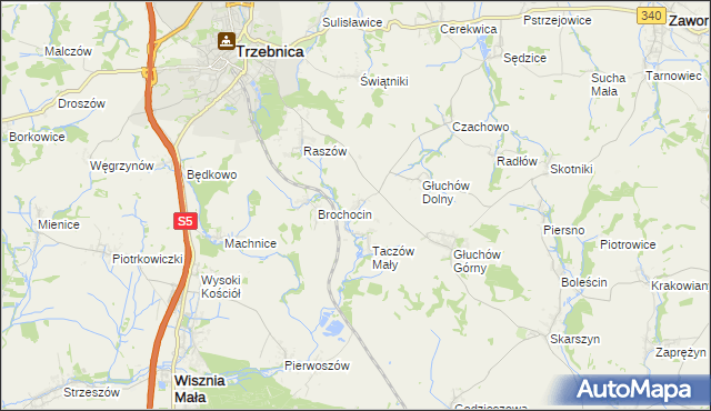 mapa Taczów Wielki, Taczów Wielki na mapie Targeo