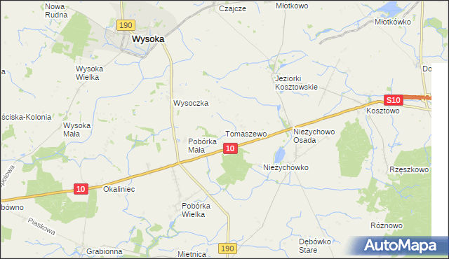 mapa Tomaszewo gmina Białośliwie, Tomaszewo gmina Białośliwie na mapie Targeo