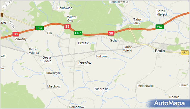 mapa Turkowy, Turkowy na mapie Targeo