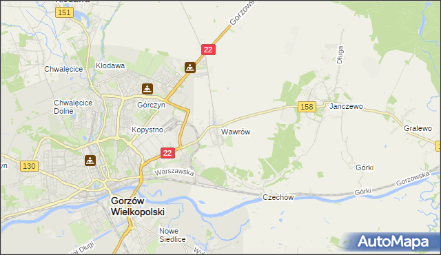 mapa Wawrów, Wawrów na mapie Targeo