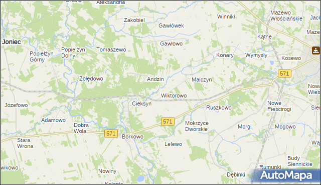 mapa Wiktorowo gmina Nasielsk, Wiktorowo gmina Nasielsk na mapie Targeo