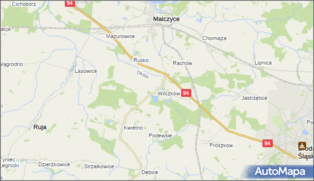 mapa Wilczków gmina Malczyce, Wilczków gmina Malczyce na mapie Targeo