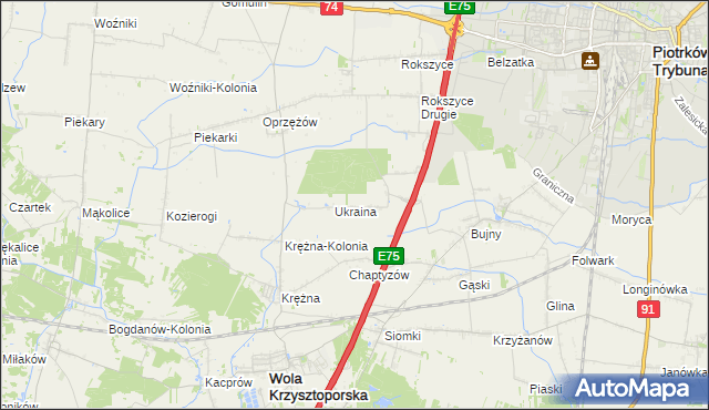 mapa Wola Rokszycka, Wola Rokszycka na mapie Targeo