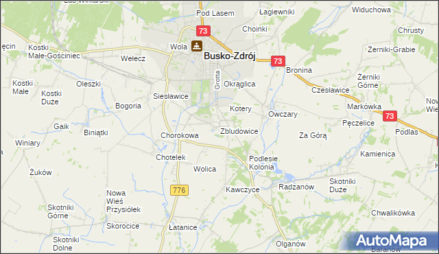 mapa Zbludowice, Zbludowice na mapie Targeo