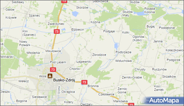 mapa Zbrodzice, Zbrodzice na mapie Targeo