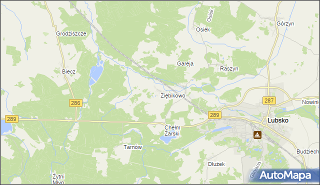 mapa Ziębikowo, Ziębikowo na mapie Targeo