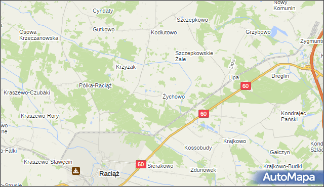 mapa Żychowo, Żychowo na mapie Targeo