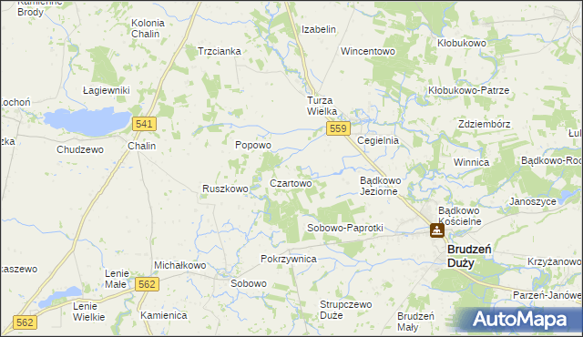 mapa Bądkowo-Rumunki, Bądkowo-Rumunki na mapie Targeo