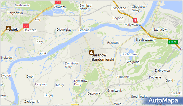 mapa Baranów Sandomierski, Baranów Sandomierski na mapie Targeo