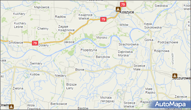 mapa Barczków, Barczków na mapie Targeo