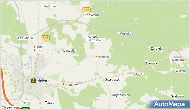 mapa Bartoszki, Bartoszki na mapie Targeo