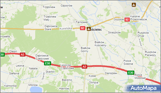 mapa Białków Górny, Białków Górny na mapie Targeo
