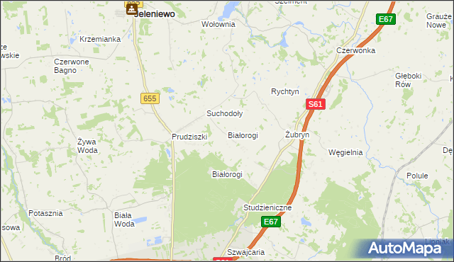 mapa Białorogi, Białorogi na mapie Targeo