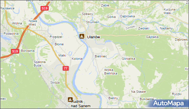 mapa Bieliniec, Bieliniec na mapie Targeo