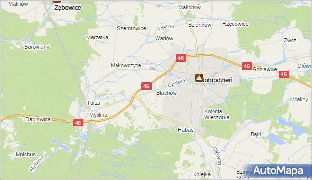 mapa Błachów, Błachów na mapie Targeo