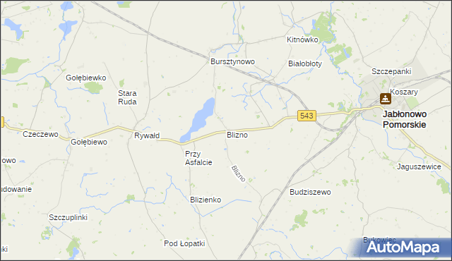 mapa Blizno gmina Książki, Blizno gmina Książki na mapie Targeo