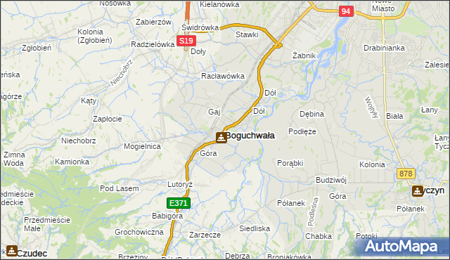 mapa Boguchwała powiat rzeszowski, Boguchwała powiat rzeszowski na mapie Targeo