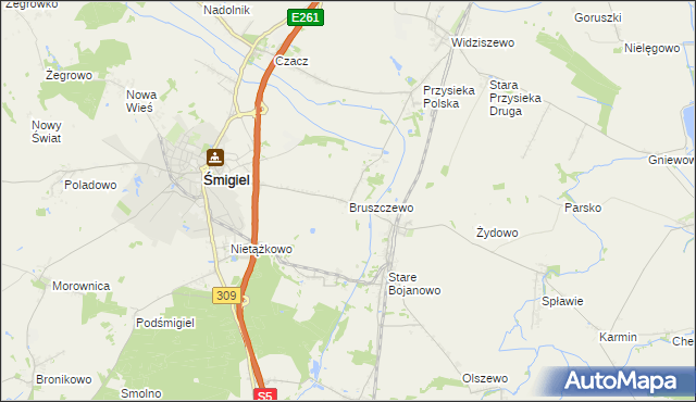 mapa Bruszczewo, Bruszczewo na mapie Targeo