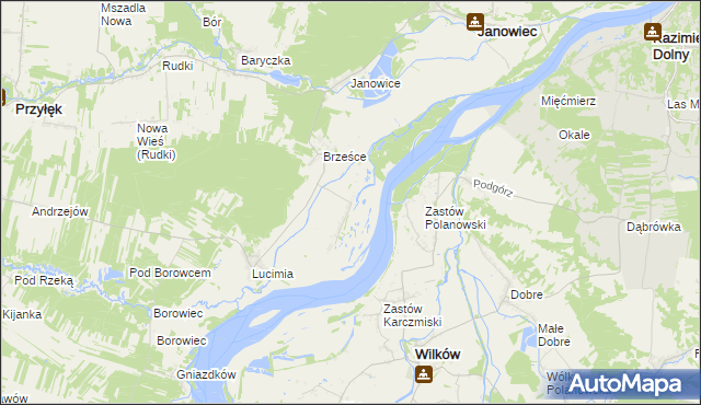 mapa Brześce-Kolonia, Brześce-Kolonia na mapie Targeo