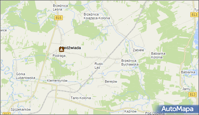 mapa Brzeźnica Bychawska-Kolonia, Brzeźnica Bychawska-Kolonia na mapie Targeo