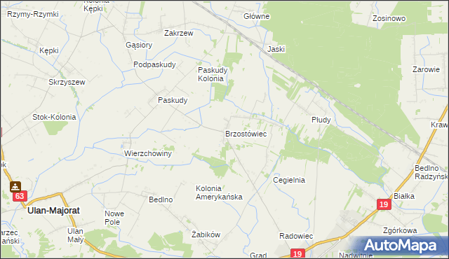 mapa Brzostówiec, Brzostówiec na mapie Targeo