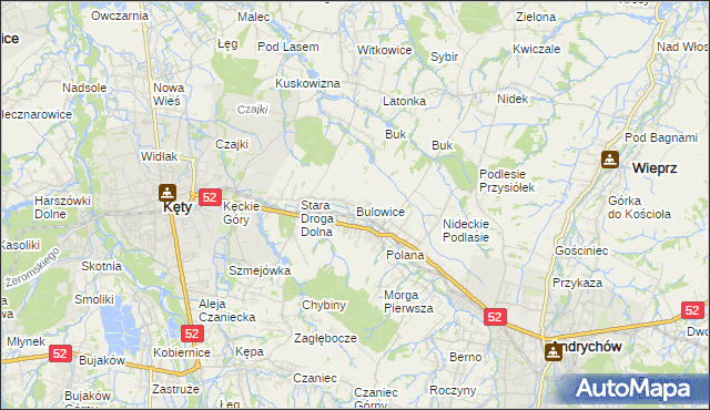 mapa Bulowice, Bulowice na mapie Targeo