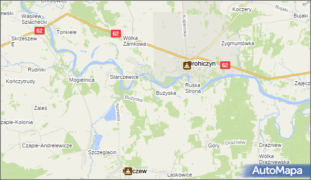 mapa Bużyska, Bużyska na mapie Targeo