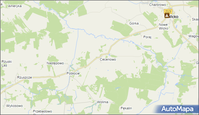 mapa Cecenowo, Cecenowo na mapie Targeo