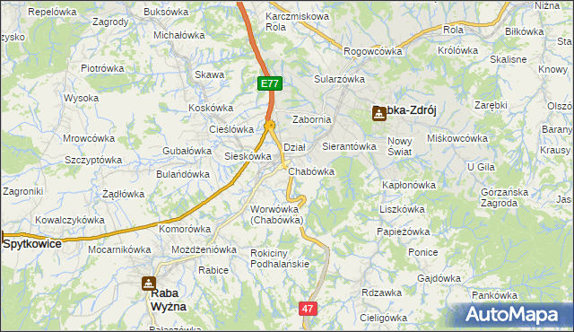 mapa Chabówka, Chabówka na mapie Targeo