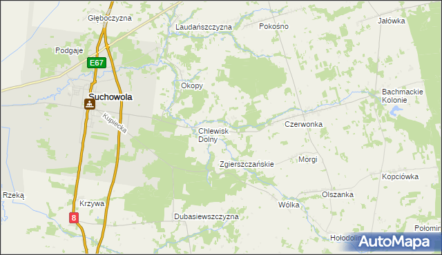 mapa Chlewisk Górny, Chlewisk Górny na mapie Targeo