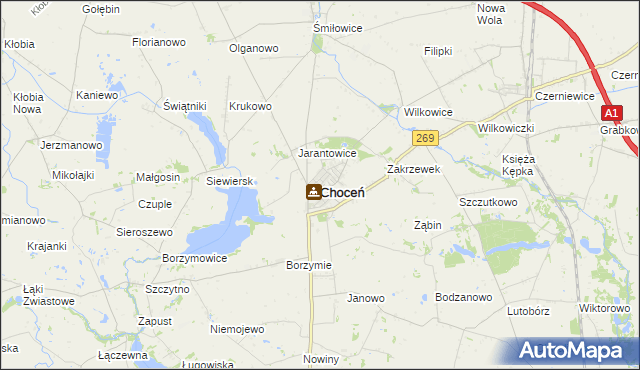 mapa Choceń, Choceń na mapie Targeo