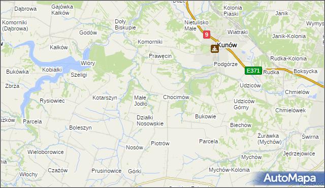 mapa Chocimów, Chocimów na mapie Targeo