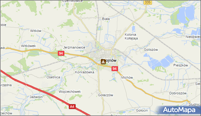 mapa Chojnów powiat legnicki, Chojnów powiat legnicki na mapie Targeo