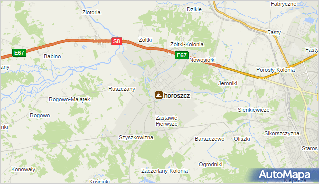 mapa Choroszcz, Choroszcz na mapie Targeo